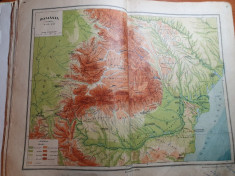 atlas geografic din anul 1929-institutul cartografic unirea brasov(romania mare) foto