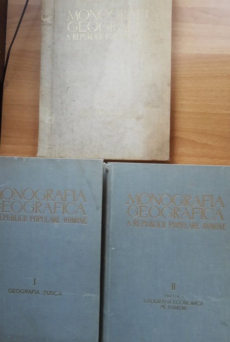 MONOGRAFIA GEOGRAFICA A REPUBLICII POPULARE ROMANIA: 2 VOL+ ANEXE, an1960