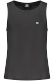 Norway Tricou fara maneci barbati, cu mini logo brodat, Regular fit, Negru, M