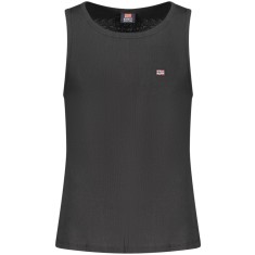 Norway Tricou fara maneci barbati, cu mini logo brodat, Regular fit, Negru, M