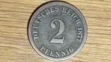 Germania - moneda de colectie - 2 pfennig 1877 A scut mare - Berlin - stare buna