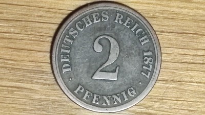 Germania - moneda de colectie - 2 pfennig 1877 A scut mare - Berlin - stare buna foto