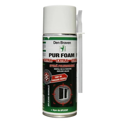 Spuma poliuretanica pentru montaj cu aplicare manuala Den Braven Pur Foam Extra 300 ml foto