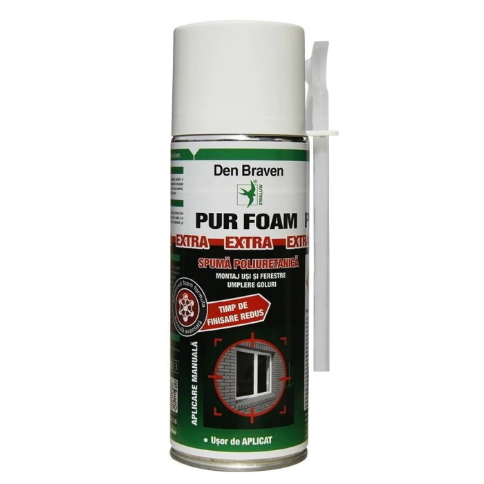 Spuma poliuretanica pentru montaj cu aplicare manuala Den Braven Pur Foam Extra 300 ml