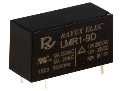 Releu Electromagnetic SPDT 9VDC 12A 250VAC PCB foto