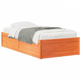 VidaXL Cadru de pat, maro ceruit, 90x200 cm, lemn masiv de pin