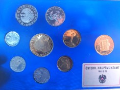 SET 8 MONEDE AUSTRIA + MEDALIE - 1983 - DE LA 2 GROSCHEN LA 20 SCHILLING CASTELUL HOCHOSTERWITZ - MONEDE PROOF