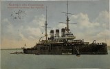 1913 CP Constanța / Cuirasatul Pantelimon fost Potemkin circulată Coman Georgescu comerciant Focșani / Al Doilea razboi Balcanic / Gugesti / Ed Teposu