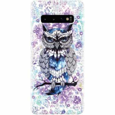 Husa silicon personalizata pentru Samsung Galaxy S10 Plus, Abstract Owl foto