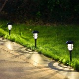 Cumpara ieftin Set 6 Lampii Solare LED pentru Gradina cu Fixare in Pamant, Material PVC si Metal, Dimensiuni 40x12 cm