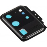 Geam Camera Spate Samsung Galaxy S20 Ultra 5G G988 / S20 Ultra G988, cu Rama, Negru