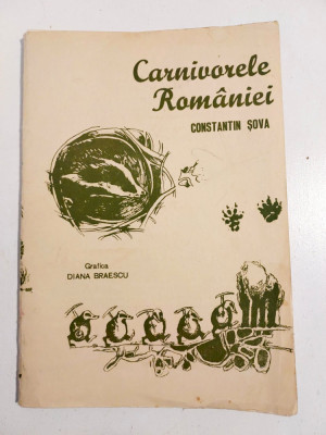 Carnivorele Romaniei, Constantin Sova, Grafica Diana Braescu, 12 fise foto