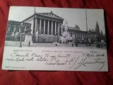 Carte Postala Ilustrata - Viena Austria circulata 1903 la Bucuresti cu goarna si timbru 10h