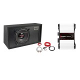 Pachet subwoofer auto 12 inch cu amplificator Taramps si kit cabluri OFC