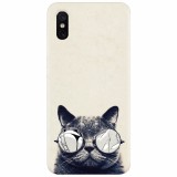 Husa silicon pentru Xiaomi Mi 8 Pro, Cool Cat Glasses