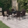 VidaXL Set de servit masa pentru grădină, 7 piese, maro și negru