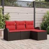 vidaXL Set de canapele pentru grădină Maro poliratan 3345994