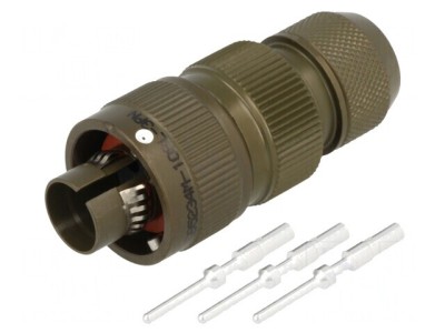 Conector militar 10SL mufă tată 3 pini foto