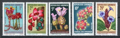 Gabon 1969 Mi 341/45 - Flori foto