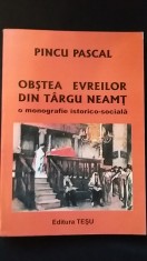 Pincu Pascal - Obstea evreilor din Targu Neamt (evrei Moldova istorie sociala)