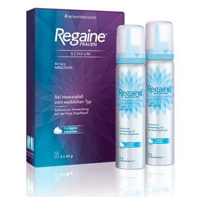 Spuma - Minoxidil Regaine 5%, Tratament Impotriva Caderii Parului, pentru Femei, 2x 60ml, 4 luni aplicare foto