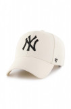 47brand șapcă din amestec de l&acirc;nă MLB New York Yankees culoarea bej, cu imprimeu B-MVPSP17WBP-NT