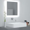 Oglinda de baie cu LED, gri extralucios, 40x8,5x37 cm, acril GartenMobel Dekor, vidaXL
