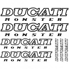 Set 7 Stickere Ducati Monster Negru foto