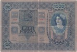 AUSTRIA UNGARIA 1000 COROANE KRONEN 1902 Uzata FARA SUPRATIPAR