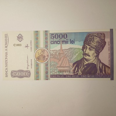 Di 54 Bancnota 5 000 lei 1992 necirculata, serie mica foto
