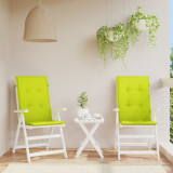 VidaXL Perne scaun cu spătar &icirc;nalt, 2 buc., verde, 120x50x3 cm, textil
