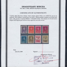 1944 Ardealul de Nord serie completa Targu-Mures 8 timbre locale MNH cu atest