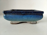Ghiveci bonsai, ceramica, glazura albastru (M4), 13cm