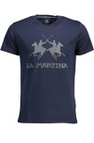 Cumpara ieftin La Martina Tricou barbati, cu imprimeu pe centru, Regular Fit, Bleumarin, M