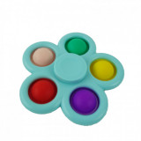 Jucarie spinner cu 5 buline, multicolor albastru, Pop It