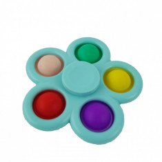 Jucarie spinner cu 5 buline, multicolor albastru