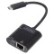 Adaptor USB Fast Ethernet USB 3.0 Negru 10/100/1000Mbps