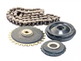 Set Distributie Moped 4T 50-80cc Revo: Lant 82 Zale, Role Tensionare si Ghidare, Roata Pompa Ulei
