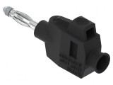 Conector banană 4mm negru 36A 30VAC 60VDC neizolat