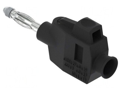 Conector banană 4mm negru 36A 30VAC 60VDC neizolat foto