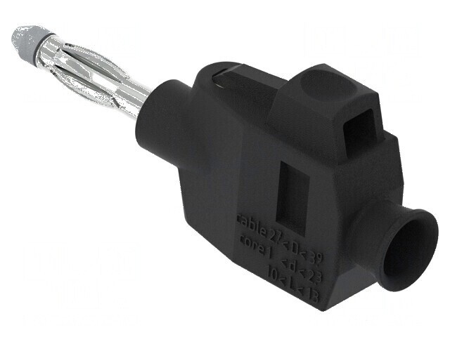 Conector banană 4mm negru 36A 30VAC 60VDC neizolat