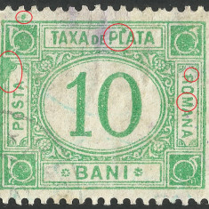 EROARE TAXA DE PLATA 10 BANI - 1899 - Fil. PR INTORS POZITIA 2