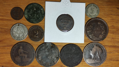 Start colectie 1 incepatori- 11 monede diferite secolul 19 - starea din imagini foto