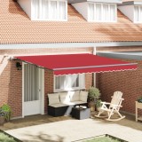 Marchiză Retractabilă Automată vidaXL cu LED Roșu 400x350 cm