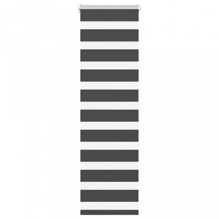 Jaluzea tip zebra neagră lățime țesătură 45,9 cm poliester