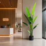 Planta artificiala Strelitzia Nicolai verde, 250 cm, cu ghiveci inclus