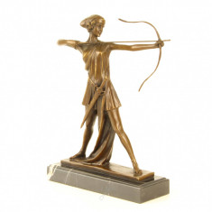 Zeita Diana - statueta din bronz pe soclu din marmura BJ-28