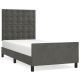 Cumpara ieftin Cadru de pat fara saltea, gri inchis, 80x200 cm, catifea