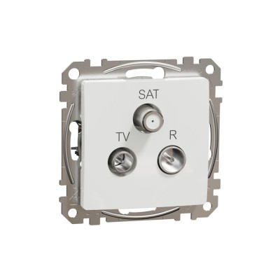 Priza TV R SAT trecere 10 dB Schneider Sedna alb SDD111488 foto