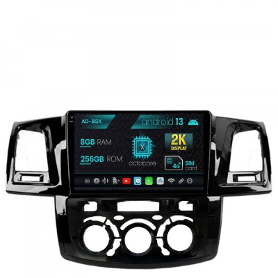 Navigatie Toyota Hilux (2008-2014) Clima Manuala, Android 13, X-Octacore 8GB RAM + 256GB ROM, 9.5 Inch - AD-BGX9008+AD-BGRKIT082 foto